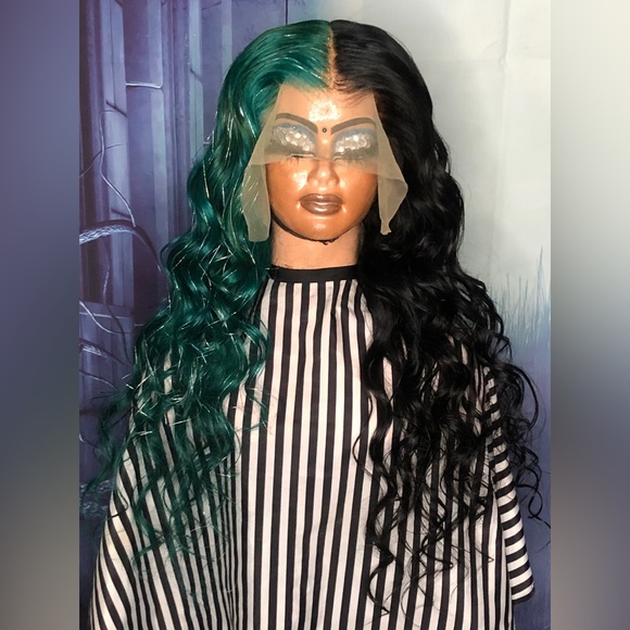 13x6 26inch LaceFront Wig + Custom Color & metallic silver Accents - Picture 3 of 6